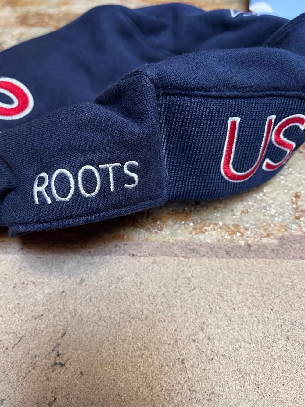 2004 USA Olympic Team Roots Beret Cap Hat Navy L/XL Embroidered Mens